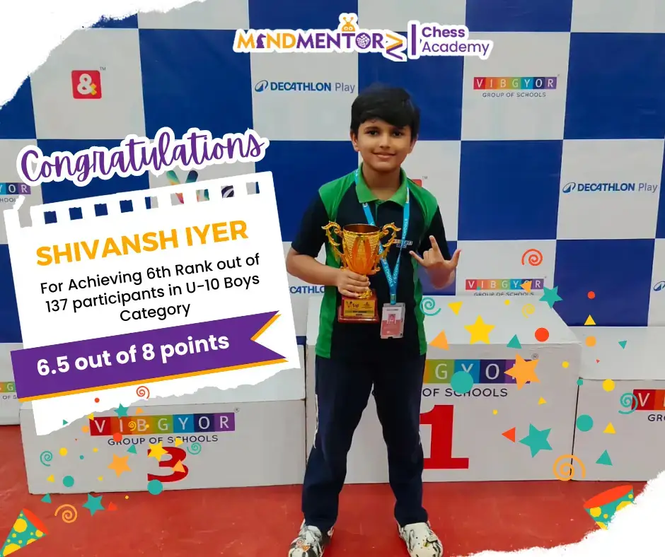 Shivansh Iyer shines at VIVA-16 Inter School Chess Tournament 2024, Vibgyor Mumbai