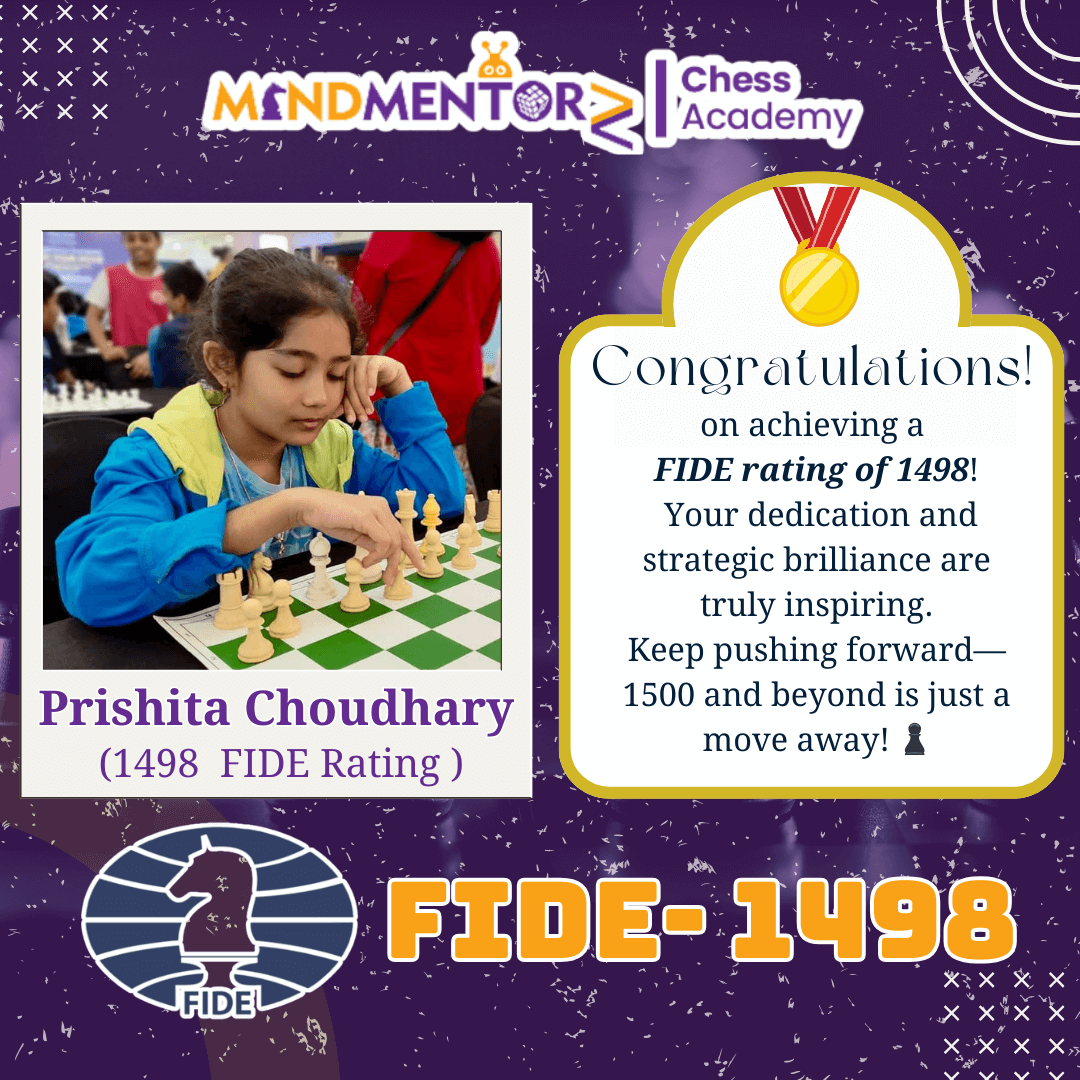 Prishita Choudhary achieving 1498 FIDE rating at Young age