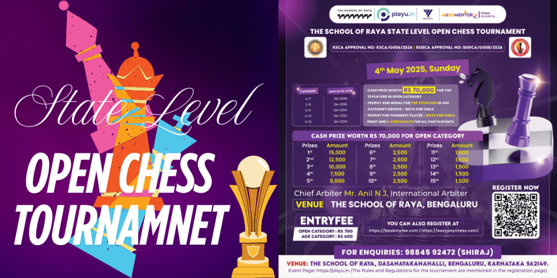 Open state level Chess Tournament- MindMentorz