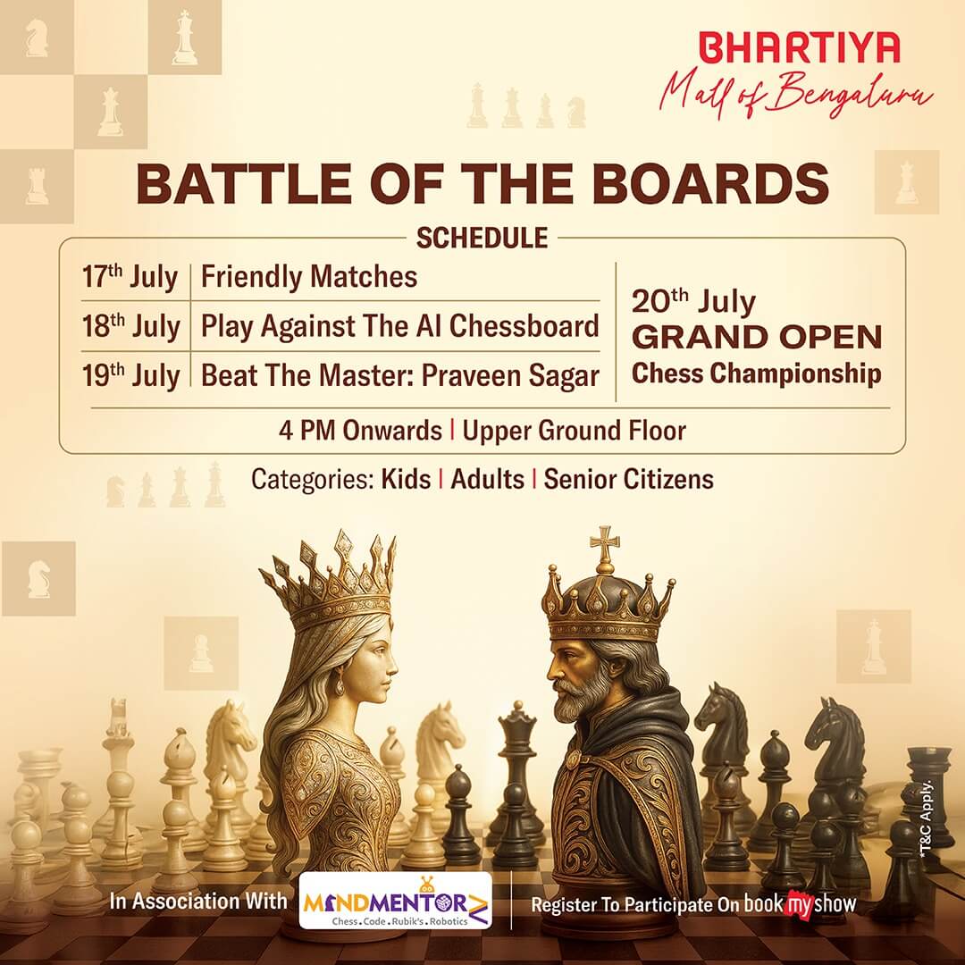 Battle of the Boards: Bangalore Gears Up for a Chess Extravaganza at Bhartiya City Mall!
